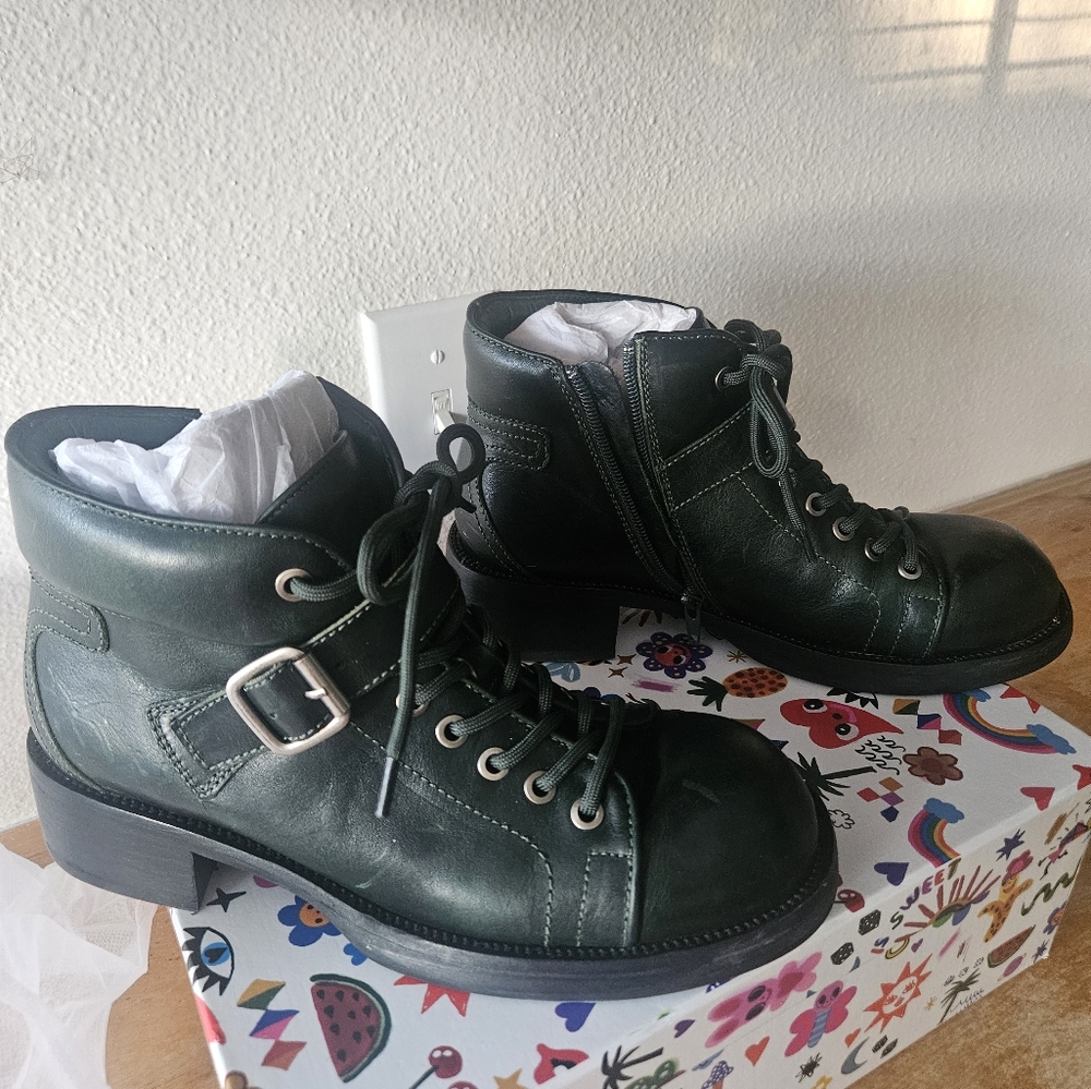 Jeffrey Campbell Green Combat Boots